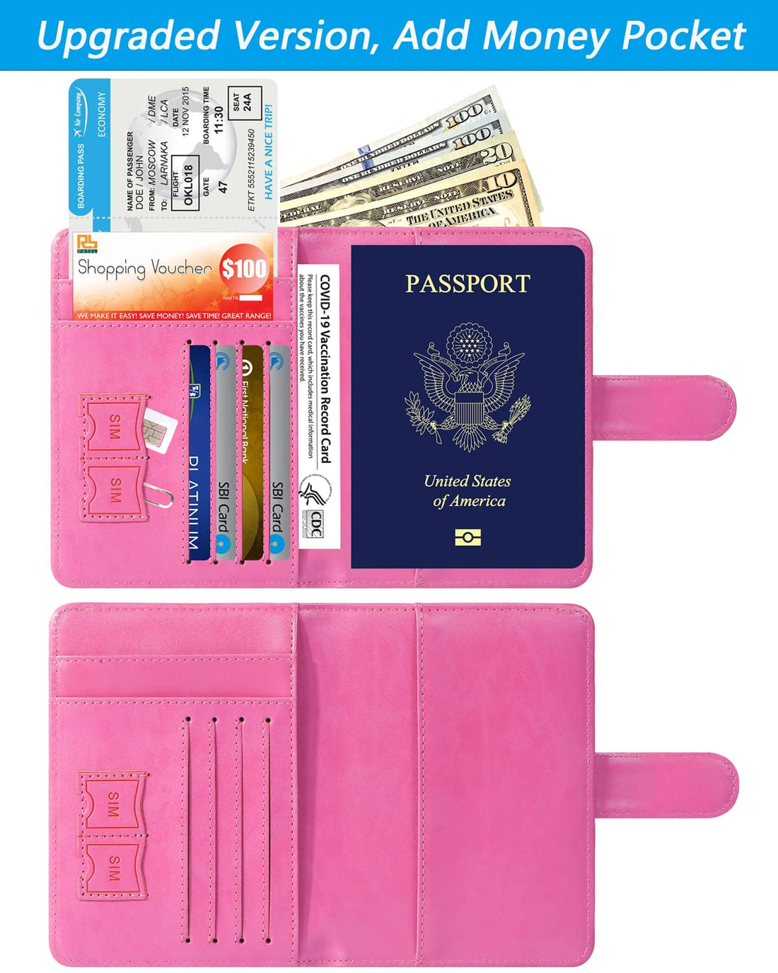 Passport Holder Cover Wallet RFID Blocking Leather Card Case Travel Accessories for Women Men (Pink)-TCoU Recommendations from Amazon Products