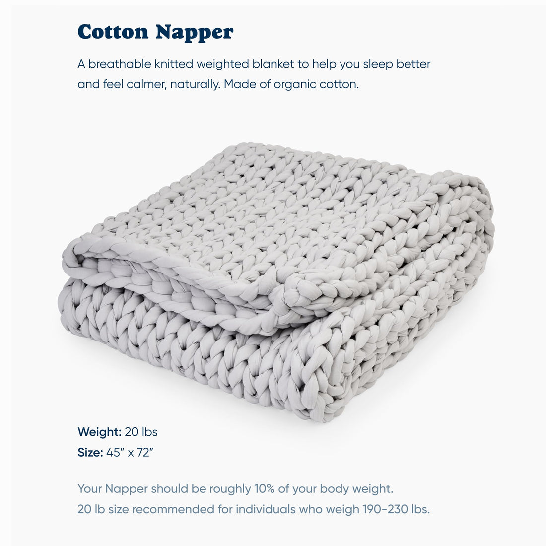 Weighted Blankets--Bearaby Cotton Hand-Knit Weighted Blankets for Adults - Chunky Knit Blanket - Sustainable, Breathable, Organic, Cooling Weighted Blanket - Machine Washable (Midnight Blue, 15 lbs, 40"x72"), TCoU Recommendations from Amazon Products