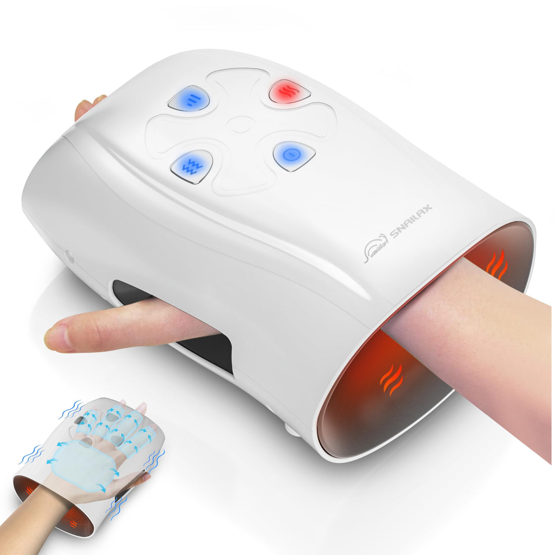 Hand Massager with Heat and Compression, Vibration, Cordless Hand Massager for Arthritis, Carpal Tunnel, Gifts for Women, Men, Mom (Black)-made by Snailax--TCoU Recommendations from Amazon Products