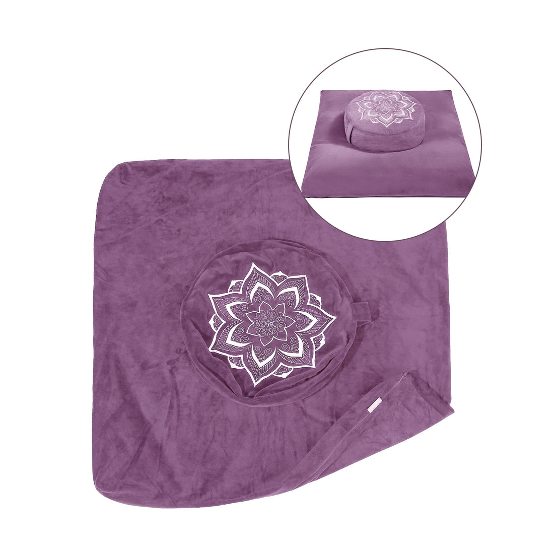 Meditation Cushion Set with Buckwheat Hulls & Memory Foam by Zafu- Ergonomic Support for Yoga & Sitting - Removable Machine-Washable Luxury Velvet Cover - for Adults and Kids (Blue),TCoU Recommendations from Amazon Products