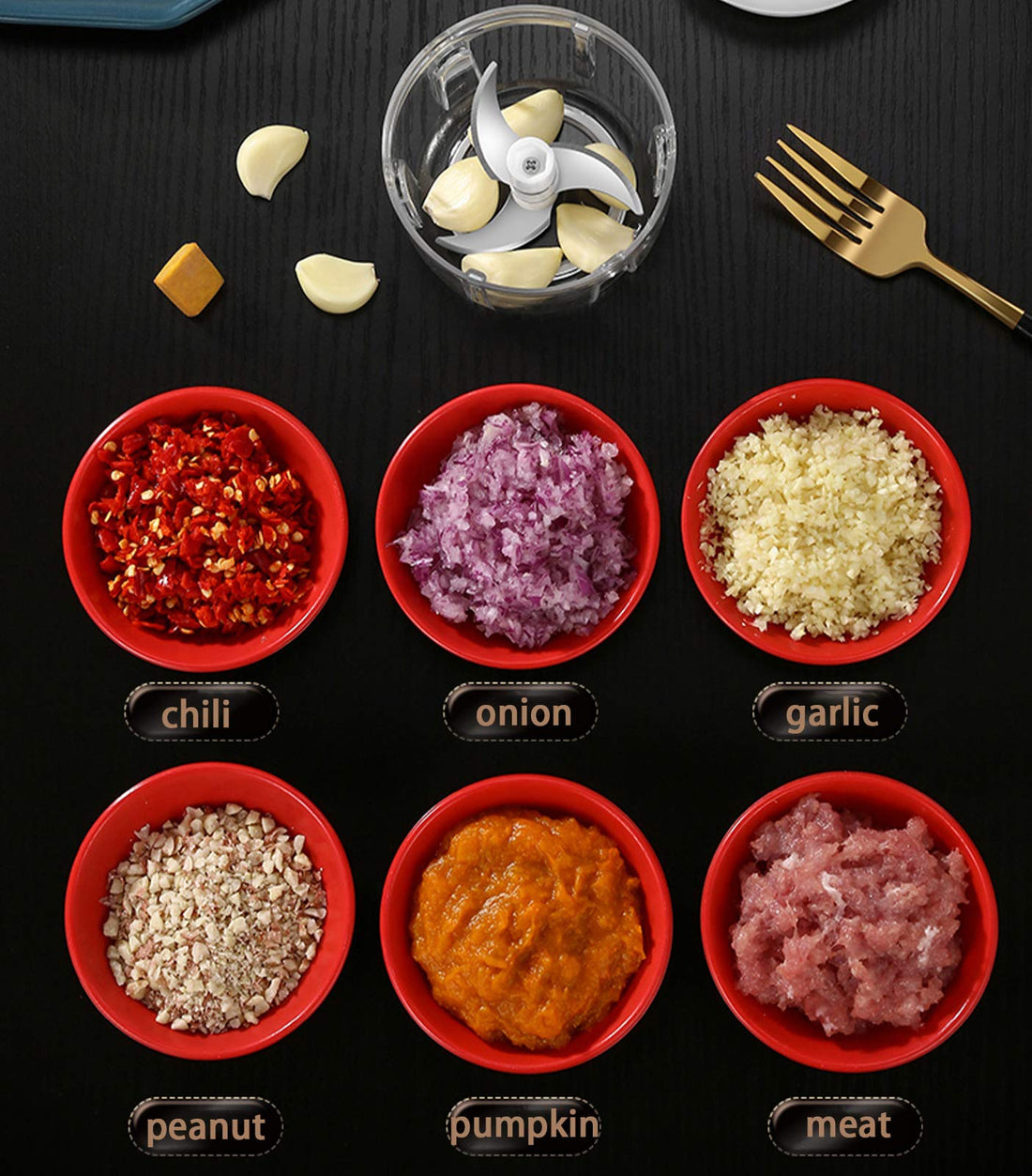 Electric Mini Food Chopper,250ML Portable Garlic Chopper with USB Charging Function, Mini Food Slicer for Onion Vegetables Chili Ginger Meat Nuts Fruits Salad (Green),TCoU Recommendations from Amazon Products