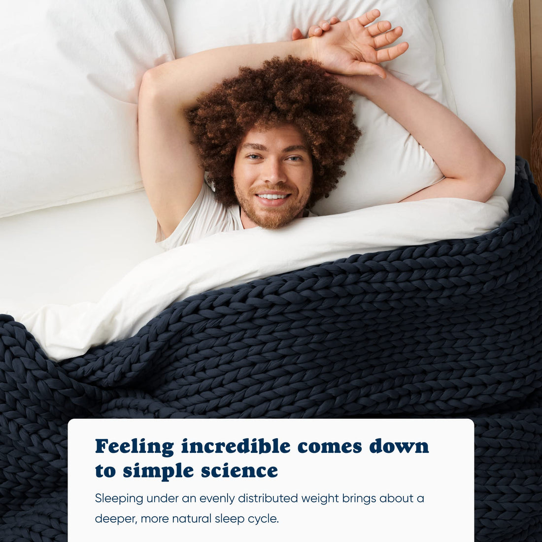 Weighted Blankets--Bearaby Cotton Hand-Knit Weighted Blankets for Adults - Chunky Knit Blanket - Sustainable, Breathable, Organic, Cooling Weighted Blanket - Machine Washable (Midnight Blue, 15 lbs, 40"x72"), TCoU Recommendations from Amazon Products