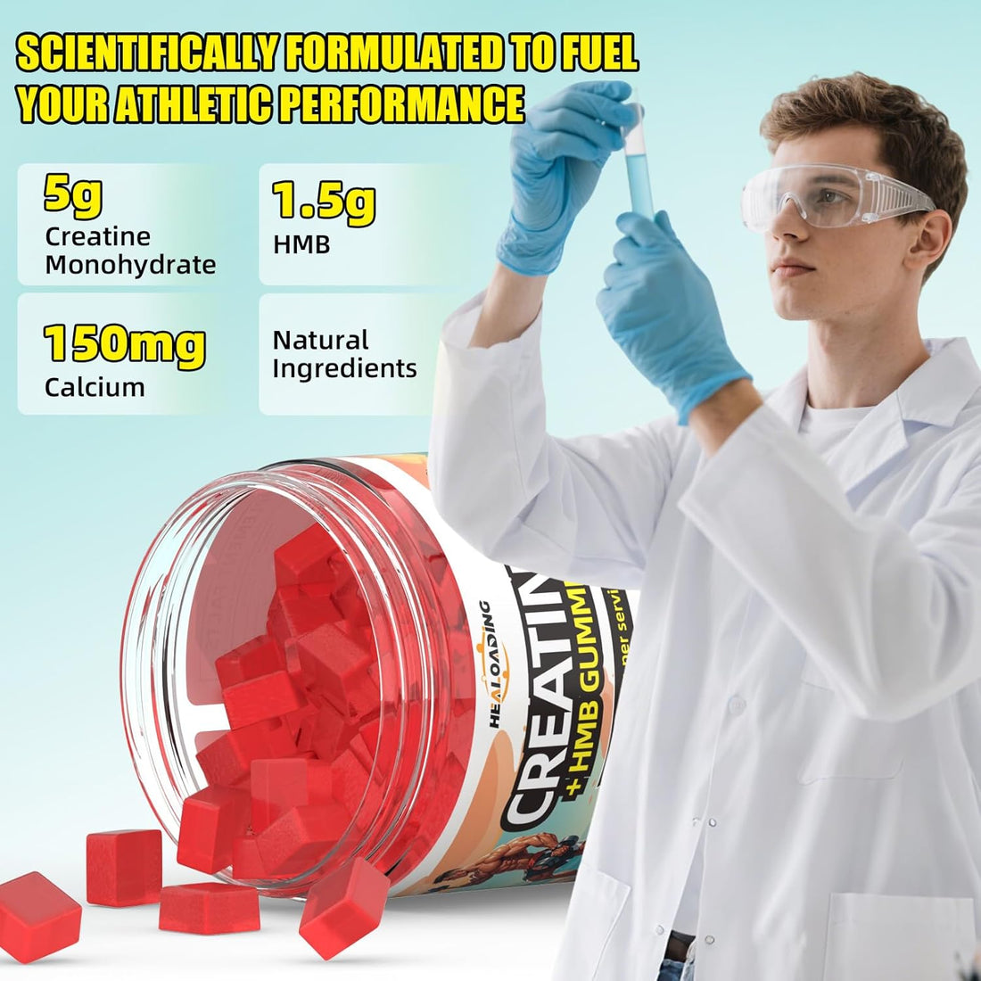 Creatine Monohydrate Gummies HMB Supplements for Men - Creatine and HMB Supplement for Boost Strength Performance Build Muscle Supports and Muscle Growth & Recovery, TCoU Recommendations from Amazon Products