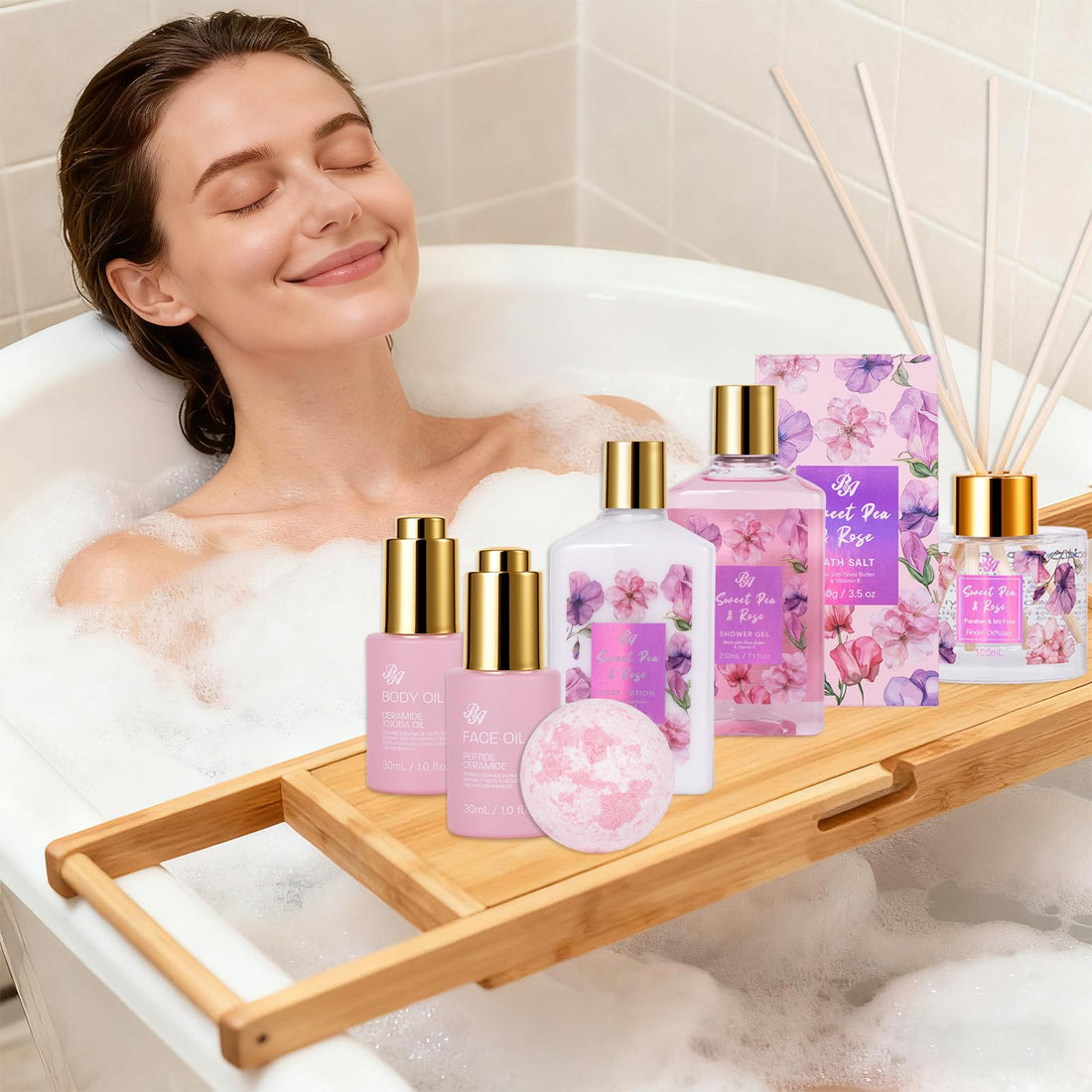 Gift Basket --35 Pcs Mothers Day - Gifts for Mom, Honey & Almond Bath & Body Gift Basket for Women, Face Skin Care Kit, Home Spa Basket Gift Set, Self-Care Gift Kit, Necklace, Birthday, Anniversary, Wife, TCoU Recommendations from Amazon Products
