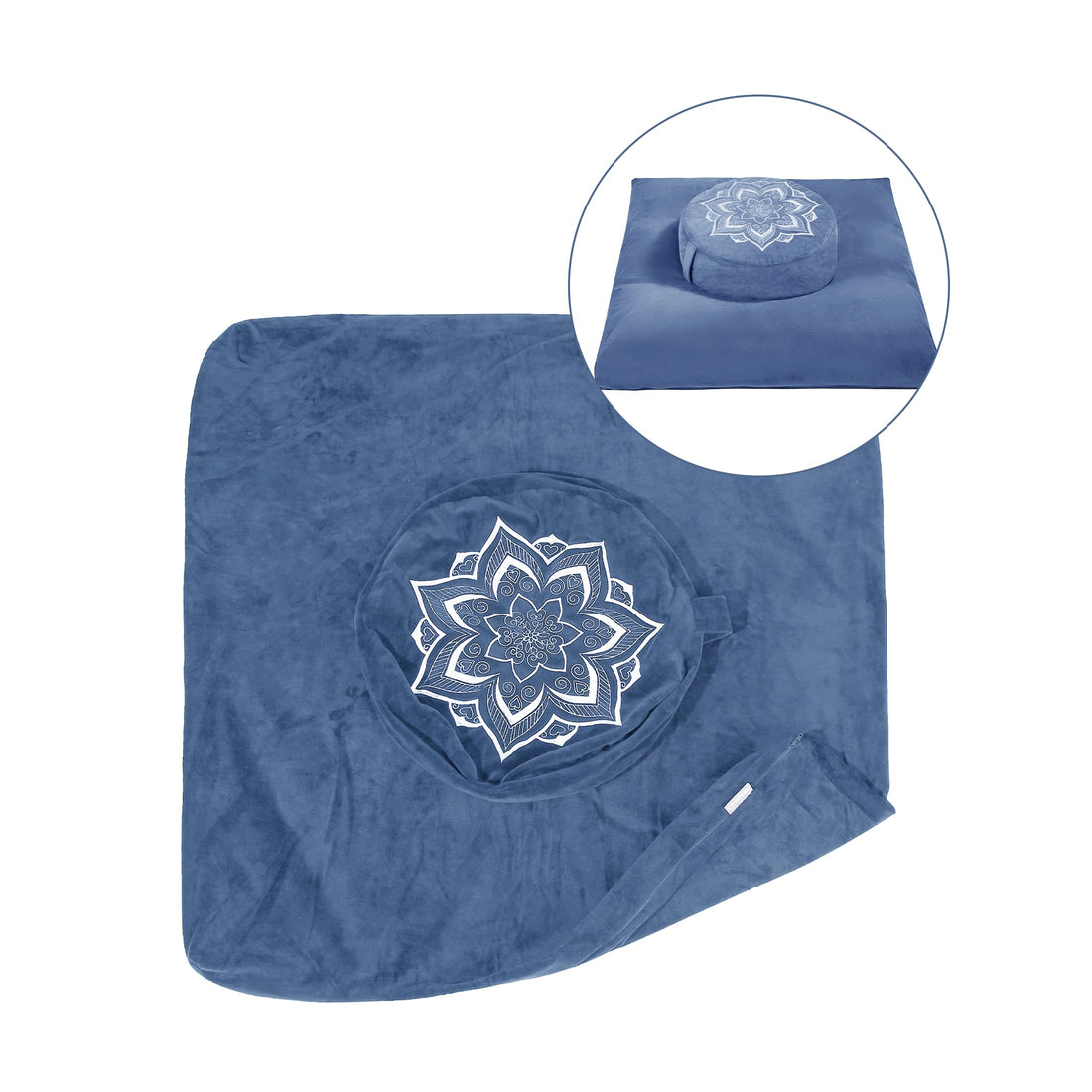 Meditation Cushion Set with Buckwheat Hulls & Memory Foam by Zafu- Ergonomic Support for Yoga & Sitting - Removable Machine-Washable Luxury Velvet Cover - for Adults and Kids (Blue),TCoU Recommendations from Amazon Products