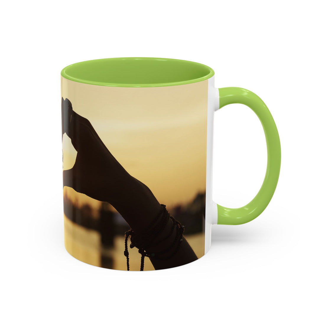TCoU--Take Care of You -- Love Heart Sunset Accent Coffee Mug – Perfect to start your Morning choose from 11/15 oz. and many colors