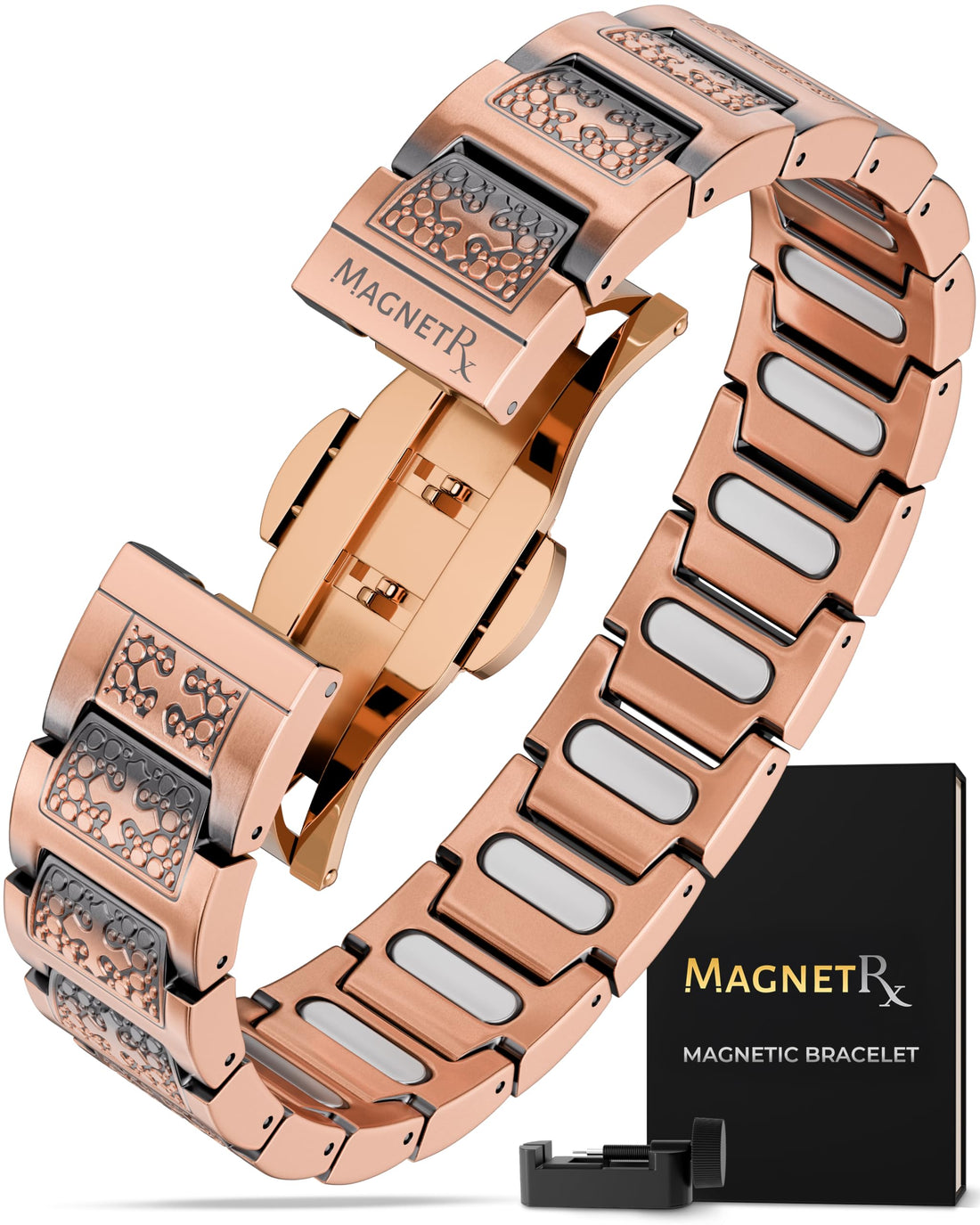 MagnetRX® Magnetic Copper Bracelet for Men — EllipseMAX 5X Strength 5,000 Gauss Magnets — Designed in USA & Patent Pending — Premium Mens Copper Bracelet with Adjustable Length, TCoU Recommendations from Amazon Products