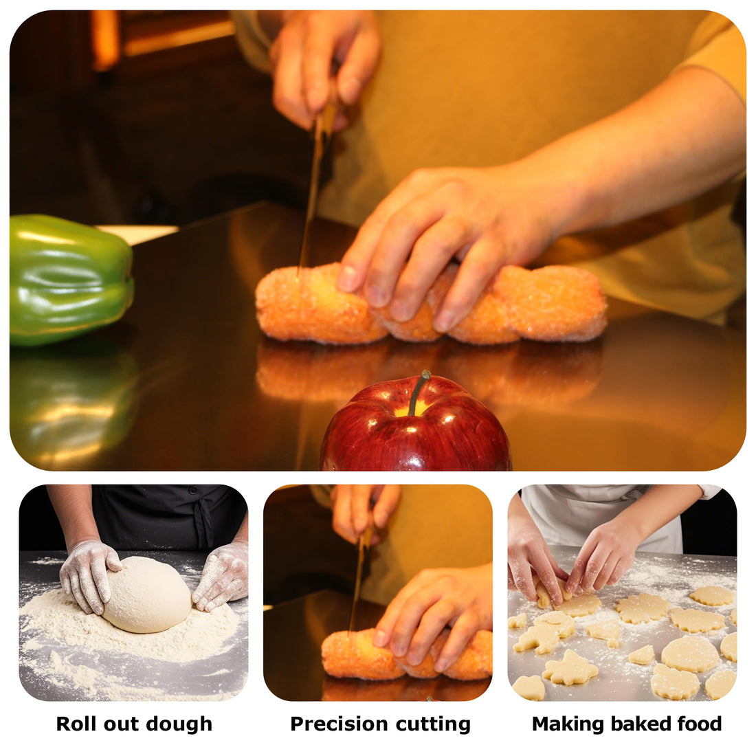 Cutting Board for Kitchen, Food Grade Stainless Steel Cutting Board with Lip, Metal Chopping Board for Meat, Fruits, Vegetables, Bread, and Baking (60 x 40cm/23.6 x 15.7 in),TCoU Recommendations from Amazon Products