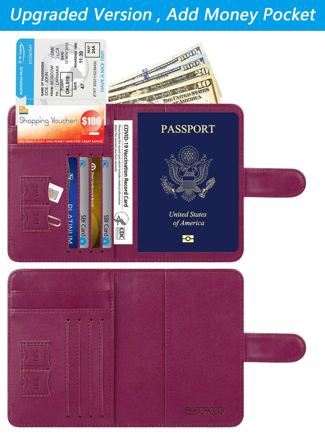 Passport Holder Cover Wallet RFID Blocking Leather Card Case Travel Accessories for Women Men (Pink)-TCoU Recommendations from Amazon Products