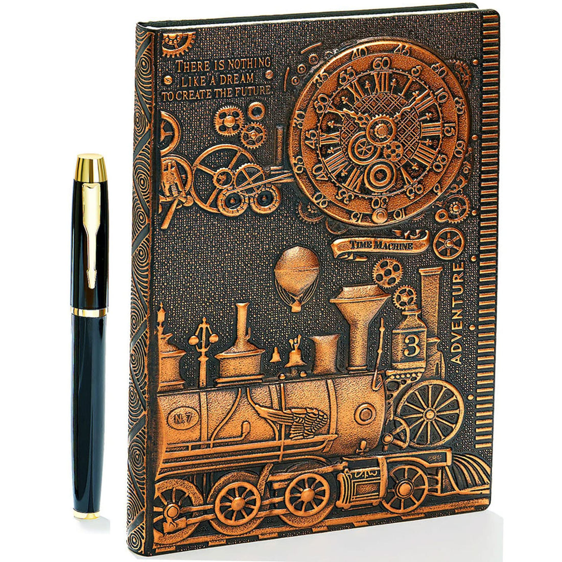 Journal Writing Embossed Leather Notebook - Antique Handmade Leather Daily Notepad Sketchbook, Travel Diary & Notebooks to Write in, Phoenix Gift For Men & Women, with Golden Classic Pen, (Bronze), TCoU Recommendations from Amazon Products