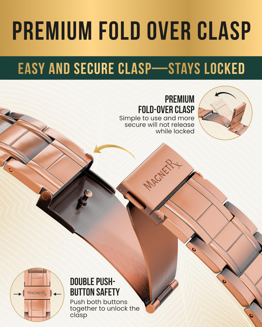 MagnetRX® Magnetic Copper Bracelet for Men — EllipseMAX 5X Strength 5,000 Gauss Magnets — Designed in USA & Patent Pending — Premium Mens Copper Bracelet with Adjustable Length, TCoU Recommendations from Amazon Products