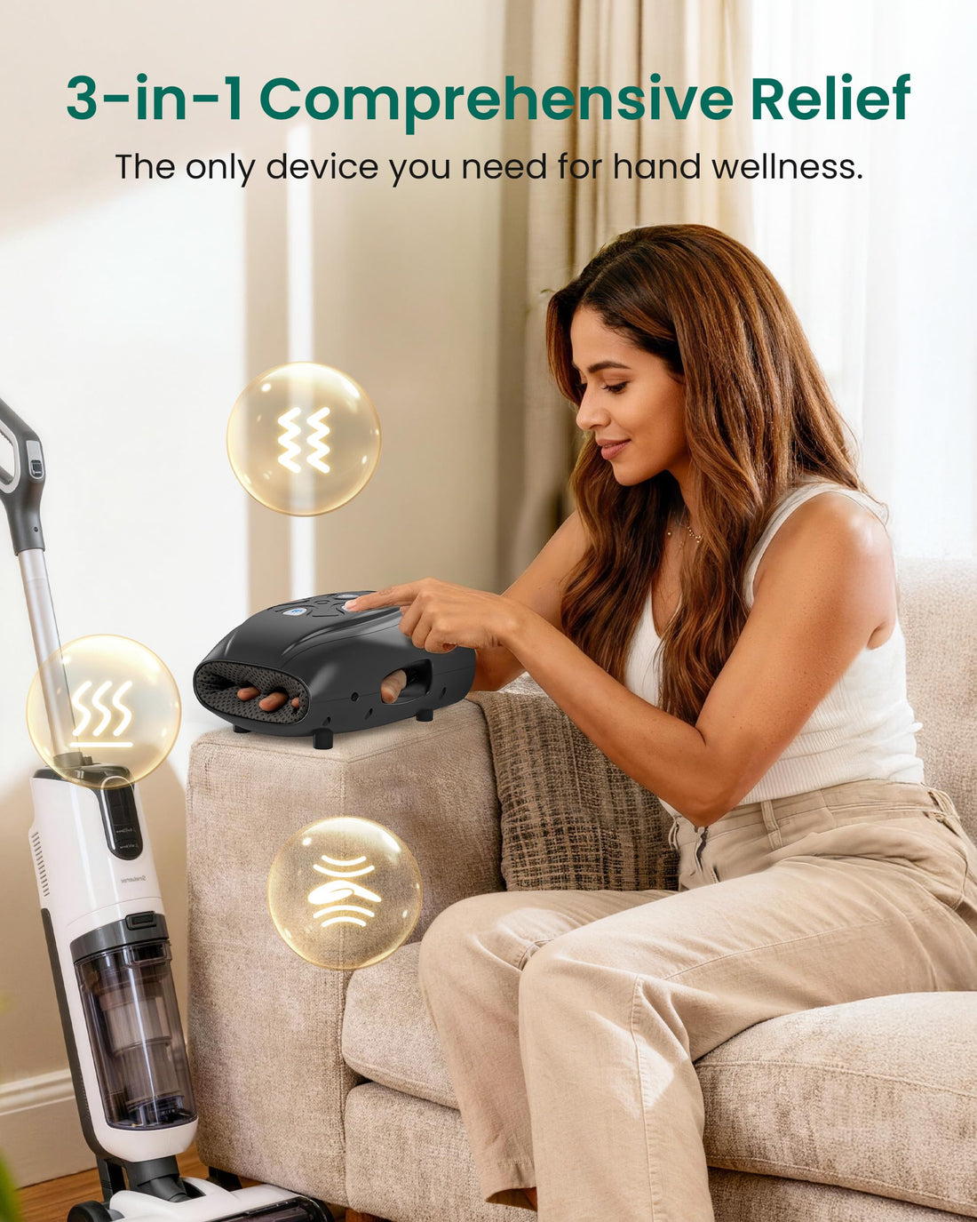 Hand Massager with Heat and Compression, Vibration, Cordless Hand Massager for Arthritis, Carpal Tunnel, Gifts for Women, Men, Mom (Black)-made by Snailax--TCoU Recommendations from Amazon Products