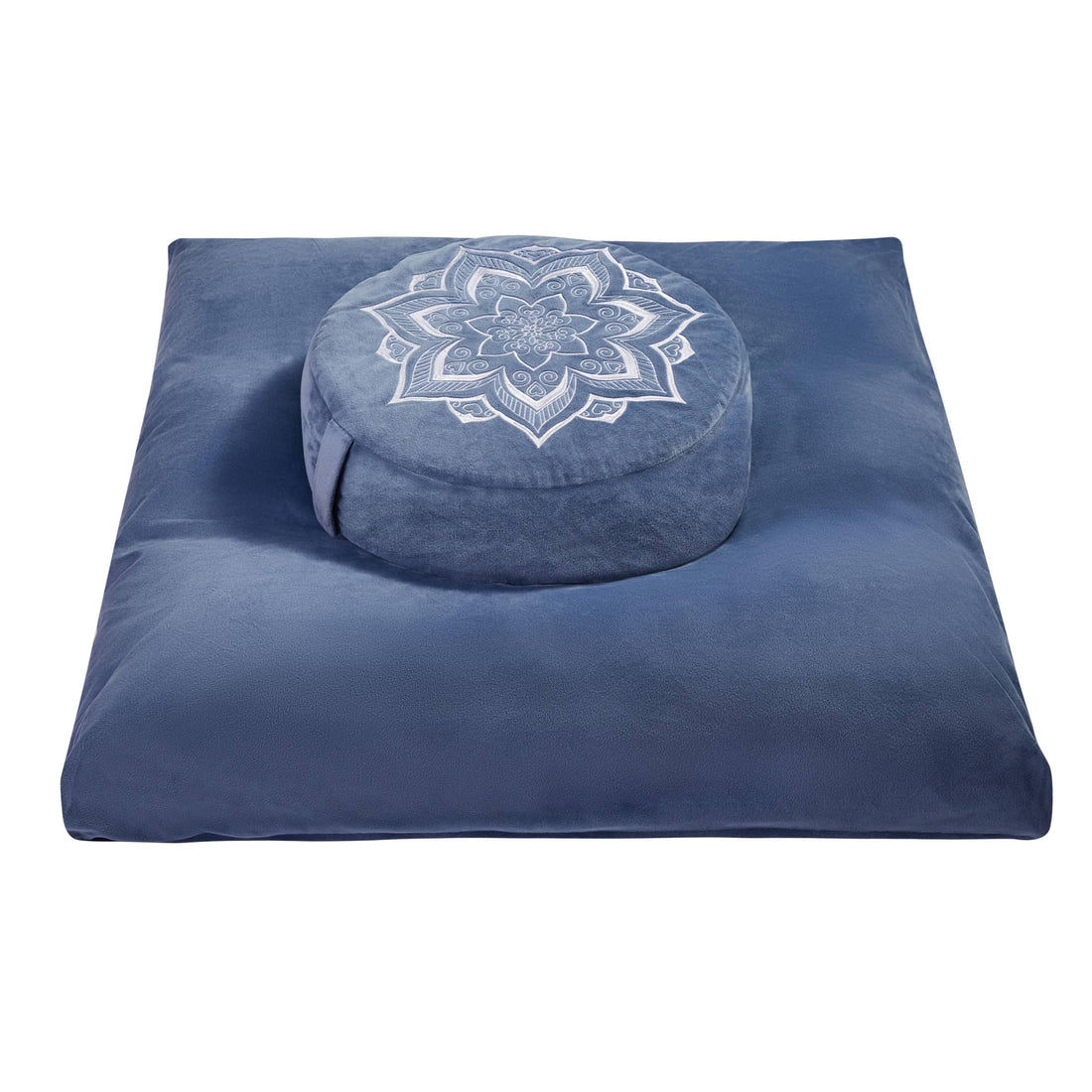 Meditation Cushion Set with Buckwheat Hulls & Memory Foam by Zafu- Ergonomic Support for Yoga & Sitting - Removable Machine-Washable Luxury Velvet Cover - for Adults and Kids (Blue),TCoU Recommendations from Amazon Products