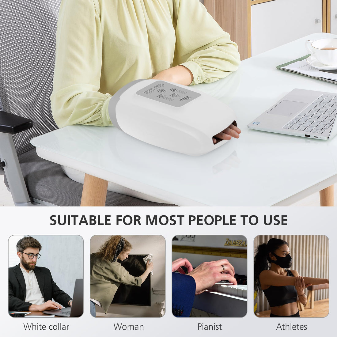 Hand Massager with Heat and Compression, Vibration, Cordless Hand Massager for Arthritis, Carpal Tunnel, Gifts for Women, Men, Mom (Black)-made by Snailax--TCoU Recommendations from Amazon Products