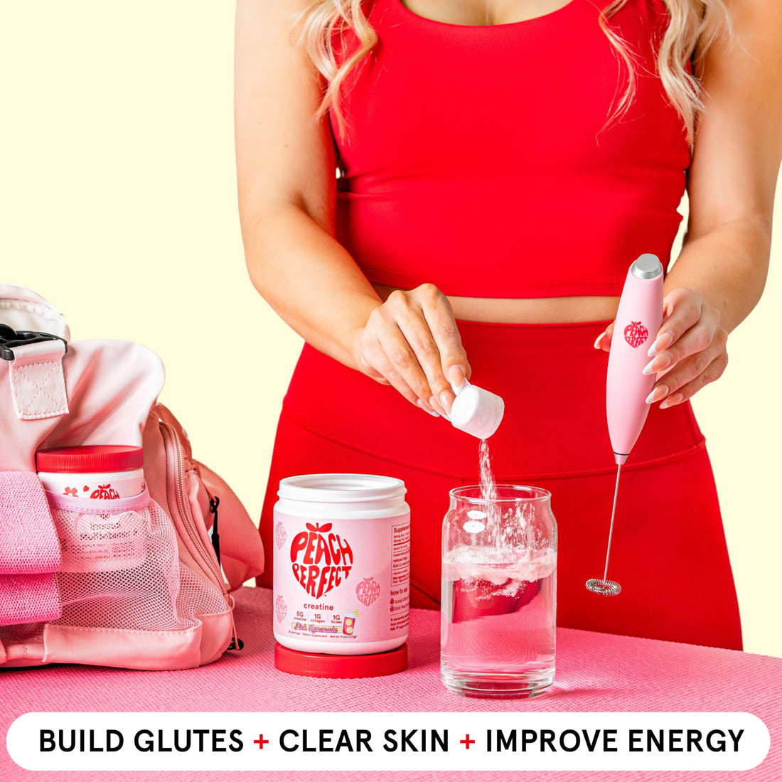 Creatine Peach Perfect Monohydrate Powder, Glute Builder Creatine for Women with Collagen, BCAAs, 5g Vegan Micronized Creatine per Serving, for Energy, Muscle Support, 30 SVG, Peach Flavor, TCoU Recommendations from Amazon Products