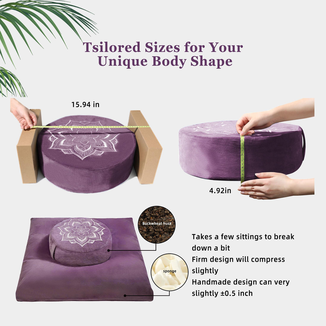 Meditation Cushion Set with Buckwheat Hulls & Memory Foam by Zafu- Ergonomic Support for Yoga & Sitting - Removable Machine-Washable Luxury Velvet Cover - for Adults and Kids (Blue),TCoU Recommendations from Amazon Products