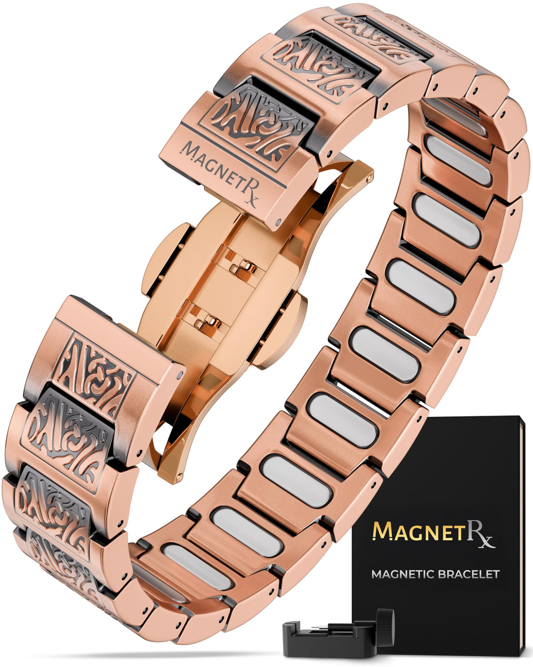 MagnetRX® Magnetic Copper Bracelet for Men — EllipseMAX 5X Strength 5,000 Gauss Magnets — Designed in USA & Patent Pending — Premium Mens Copper Bracelet with Adjustable Length, TCoU Recommendations from Amazon Products