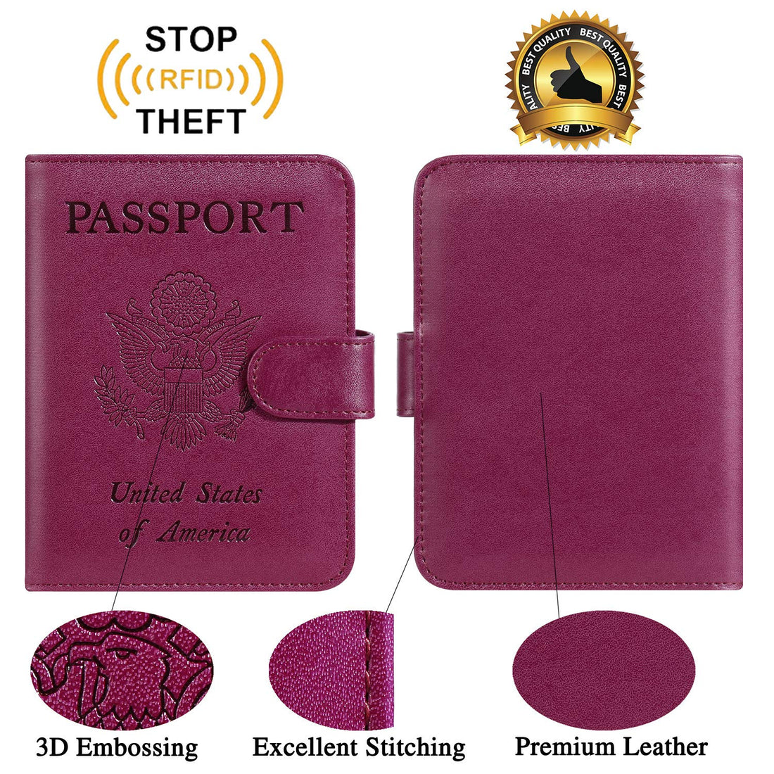 Passport Holder Cover Wallet RFID Blocking Leather Card Case Travel Accessories for Women Men (Pink)-TCoU Recommendations from Amazon Products