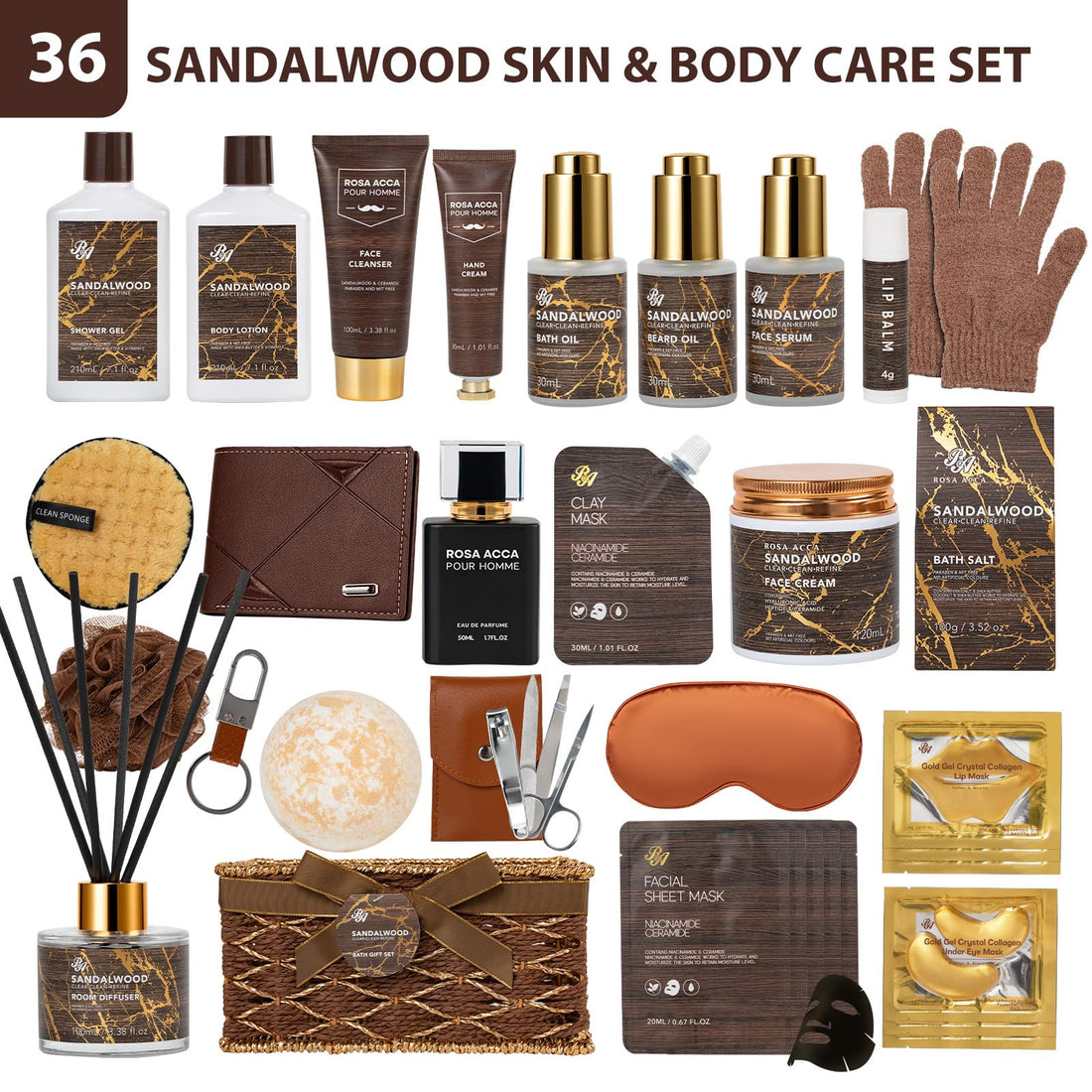 Gift Basket --35 Pcs Mothers Day - Gifts for Mom, Honey & Almond Bath & Body Gift Basket for Women, Face Skin Care Kit, Home Spa Basket Gift Set, Self-Care Gift Kit, Necklace, Birthday, Anniversary, Wife, TCoU Recommendations from Amazon Products