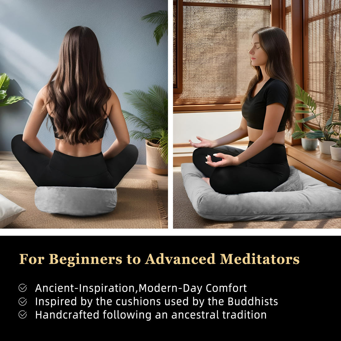 Meditation Cushion Set with Buckwheat Hulls & Memory Foam by Zafu- Ergonomic Support for Yoga & Sitting - Removable Machine-Washable Luxury Velvet Cover - for Adults and Kids (Blue),TCoU Recommendations from Amazon Products