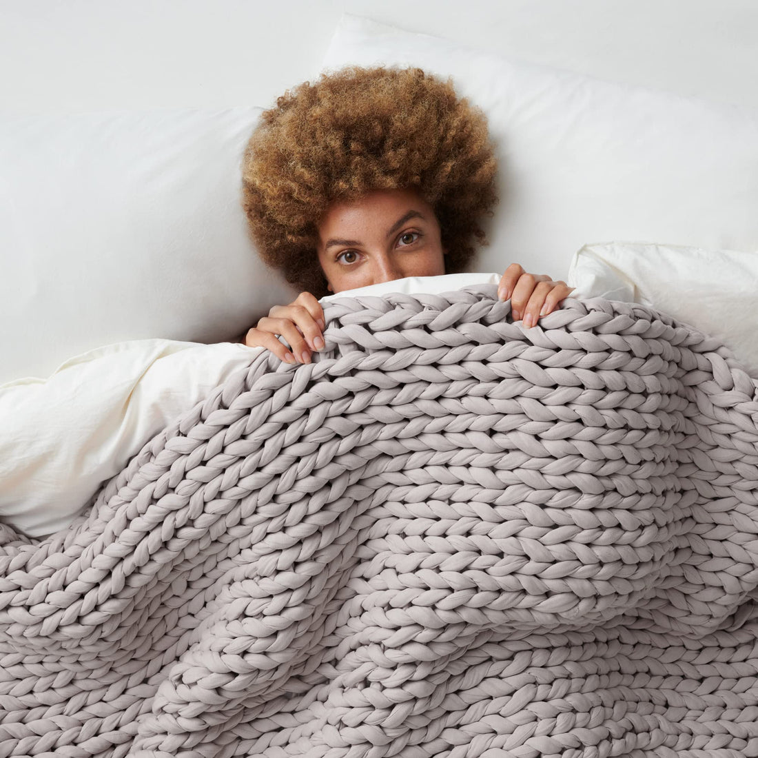 Weighted Blankets--Bearaby Cotton Hand-Knit Weighted Blankets for Adults - Chunky Knit Blanket - Sustainable, Breathable, Organic, Cooling Weighted Blanket - Machine Washable (Midnight Blue, 15 lbs, 40"x72"), TCoU Recommendations from Amazon Products