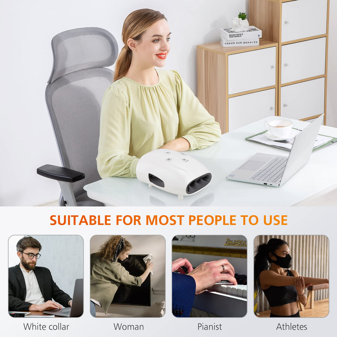 Hand Massager with Heat and Compression, Vibration, Cordless Hand Massager for Arthritis, Carpal Tunnel, Gifts for Women, Men, Mom (Black)-made by Snailax--TCoU Recommendations from Amazon Products