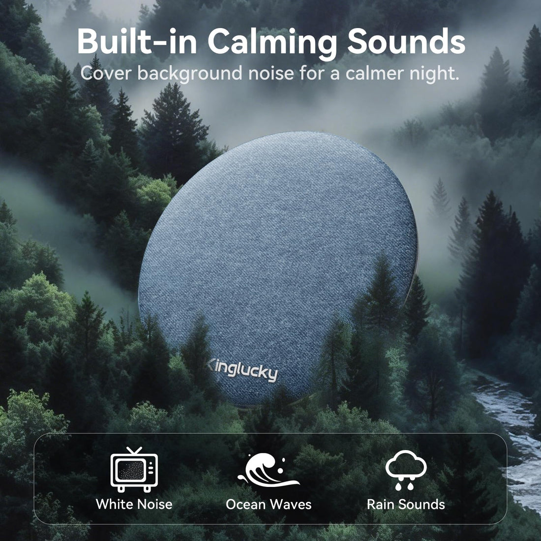 Pillow Speaker for Sleeping, wireless, no ear pods needed, Bluetooth , Under Pillow with Built-in Sound Machine for Sleeping, White & Pink Noise Sound, made by Kinglucky--TCoU Recommendations from Amazon Products