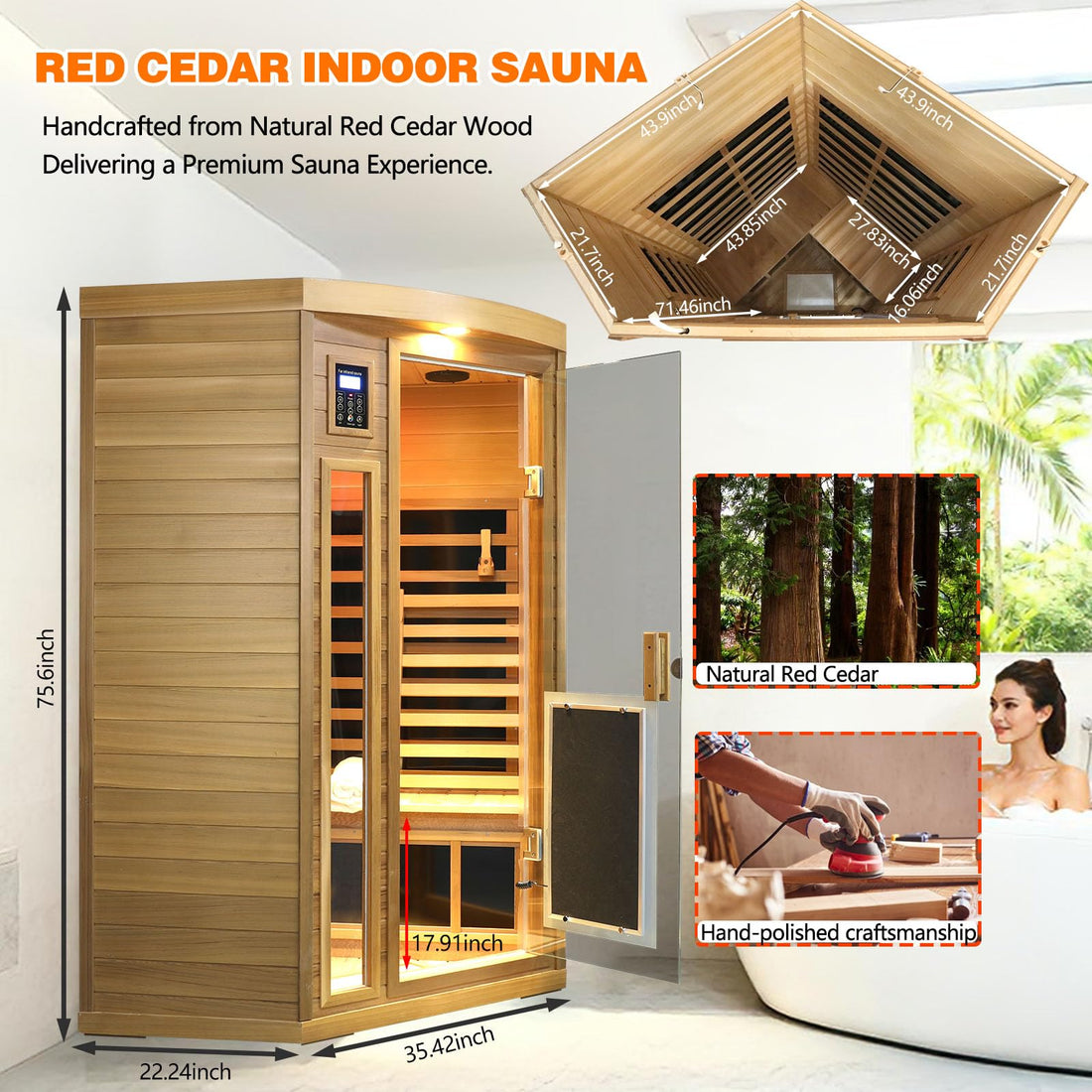 Home Sauna--Smart APP Control 2-3 Person Ultra Low EMF (0-5mG) Far Infrared Sauna for Home, 1520W Hemlock Wood Sauna Room with Bluetooth Speaker & Chromotherapy Lights, LCD Touch Panel, Constant Temperature Cover-TCoU Recommendations from Amazon Products