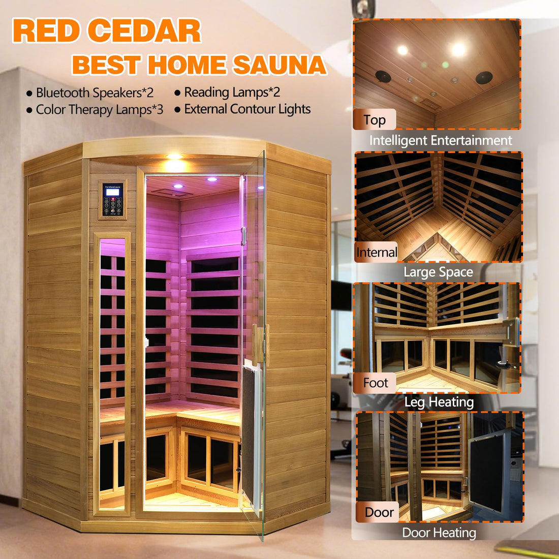 Home Sauna--Smart APP Control 2-3 Person Ultra Low EMF (0-5mG) Far Infrared Sauna for Home, 1520W Hemlock Wood Sauna Room with Bluetooth Speaker & Chromotherapy Lights, LCD Touch Panel, Constant Temperature Cover-TCoU Recommendations from Amazon Products
