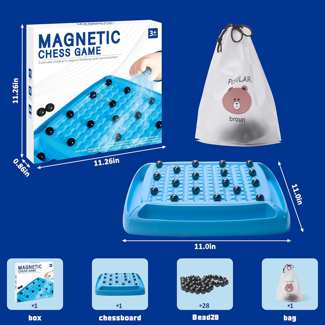 Magnet Game, Family Games for Kids and Adults, Board Games for Kids 8-12, Magnetic Games Ideal for Family and Friend Game Night, 2-4 Players, ChristmasGifts for Grandkids Teen Boys Girls (28pcs) -- TCoU Recommendations from Amazon Products