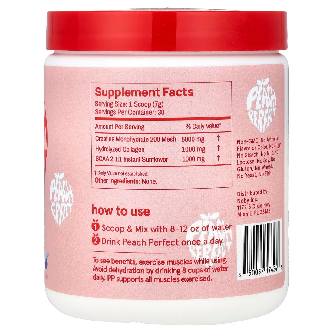 Creatine Peach Perfect Monohydrate Powder, Glute Builder Creatine for Women with Collagen, BCAAs, 5g Vegan Micronized Creatine per Serving, for Energy, Muscle Support, 30 SVG, Peach Flavor, TCoU Recommendations from Amazon Products