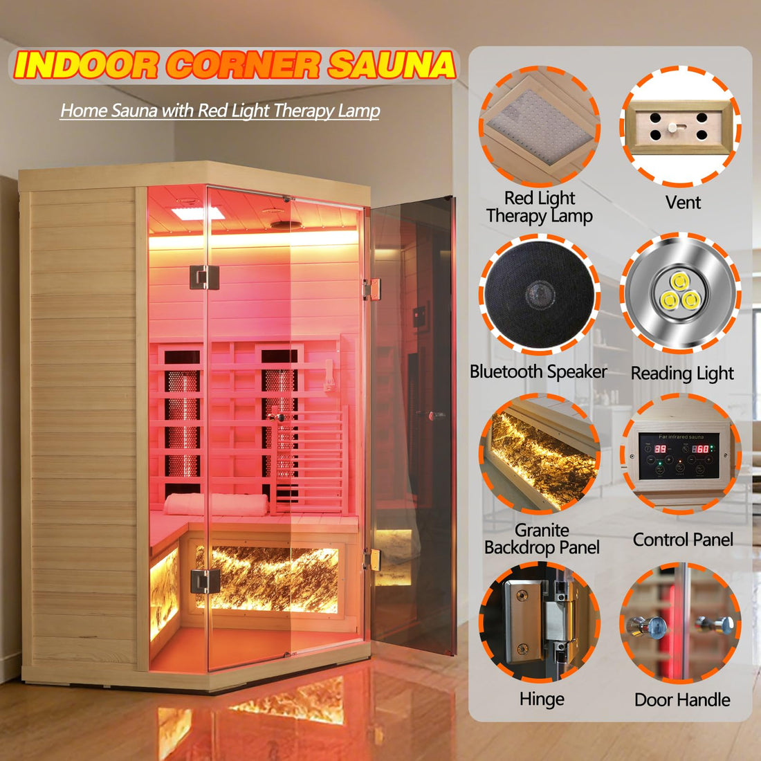 Home Sauna--Smart APP Control 2-3 Person Ultra Low EMF (0-5mG) Far Infrared Sauna for Home, 1520W Hemlock Wood Sauna Room with Bluetooth Speaker & Chromotherapy Lights, LCD Touch Panel, Constant Temperature Cover-TCoU Recommendations from Amazon Products