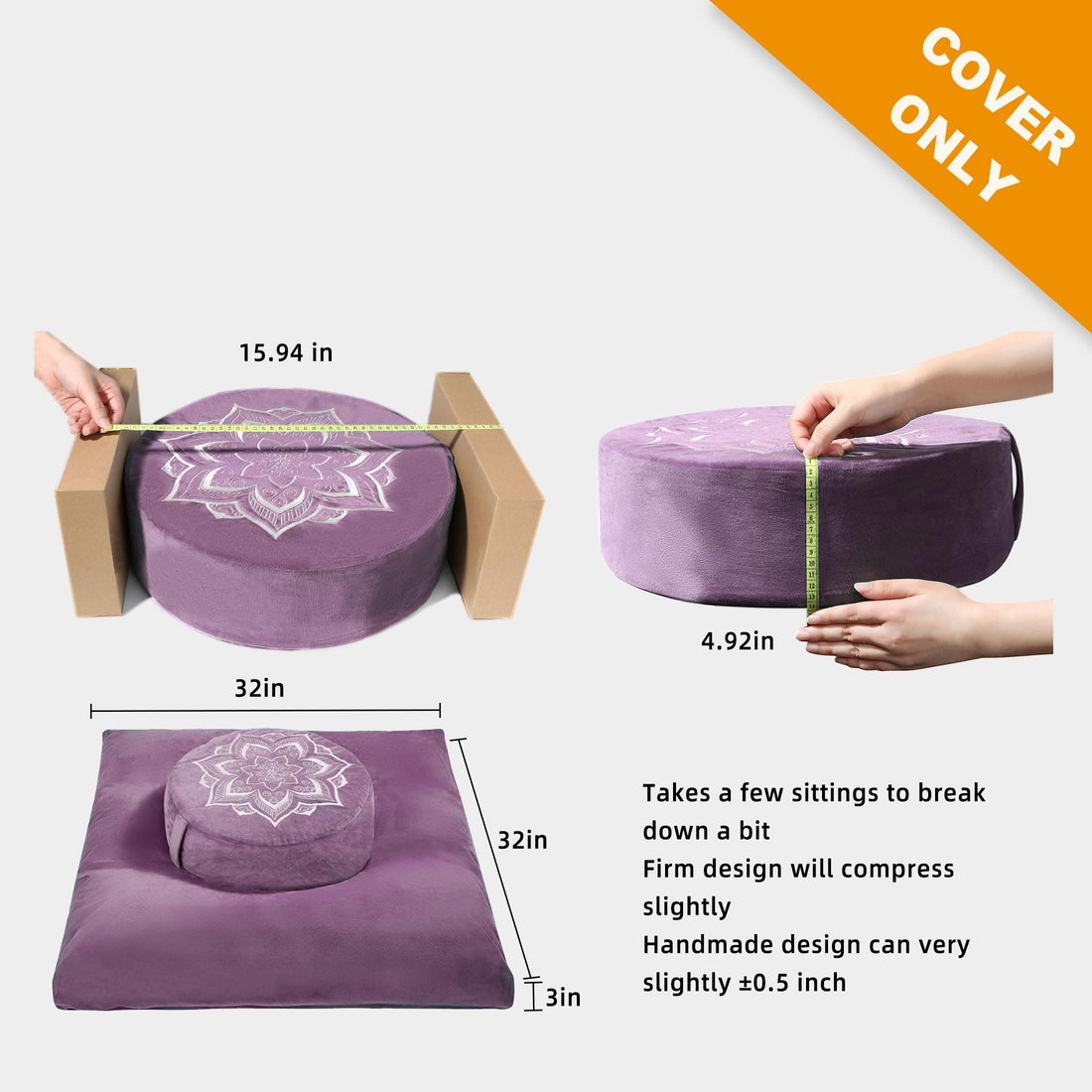 Meditation Cushion Set with Buckwheat Hulls & Memory Foam by Zafu- Ergonomic Support for Yoga & Sitting - Removable Machine-Washable Luxury Velvet Cover - for Adults and Kids (Blue),TCoU Recommendations from Amazon Products