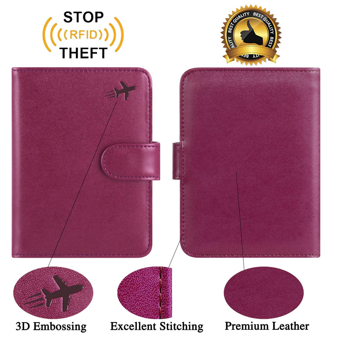 Passport Holder Cover Wallet RFID Blocking Leather Card Case Travel Accessories for Women Men (Pink)-TCoU Recommendations from Amazon Products