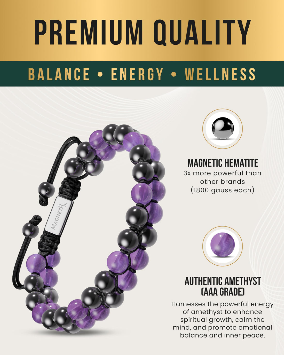 Copper Jewelry--MagnetRX® Magnetic Bracelets for Men & Women – MAX Strength Magnetic Hematite & Copper Bracelet with 8mm Solid Copper Beads (Double Copper), TCoU Recommendations from Amazon Products