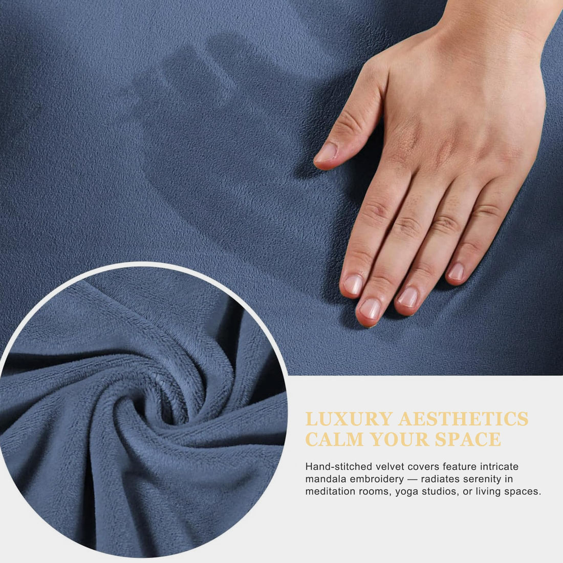 Meditation Cushion Set with Buckwheat Hulls & Memory Foam by Zafu- Ergonomic Support for Yoga & Sitting - Removable Machine-Washable Luxury Velvet Cover - for Adults and Kids (Blue),TCoU Recommendations from Amazon Products