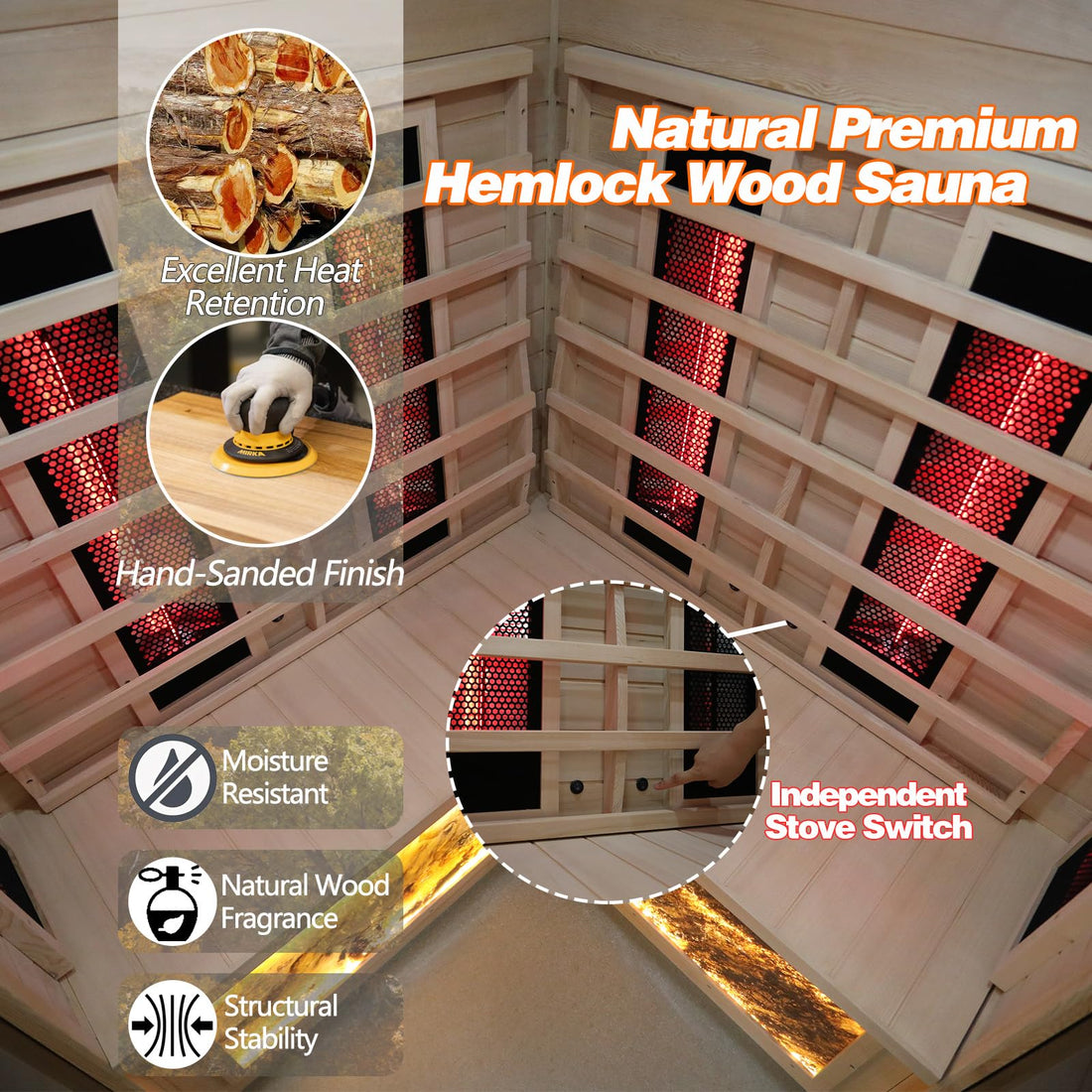 Home Sauna--Smart APP Control 2-3 Person Ultra Low EMF (0-5mG) Far Infrared Sauna for Home, 1520W Hemlock Wood Sauna Room with Bluetooth Speaker & Chromotherapy Lights, LCD Touch Panel, Constant Temperature Cover-TCoU Recommendations from Amazon Products