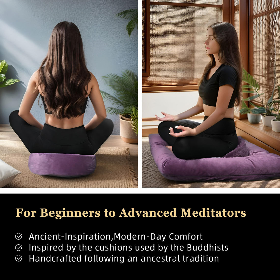 Meditation Cushion Set with Buckwheat Hulls & Memory Foam by Zafu- Ergonomic Support for Yoga & Sitting - Removable Machine-Washable Luxury Velvet Cover - for Adults and Kids (Blue),TCoU Recommendations from Amazon Products