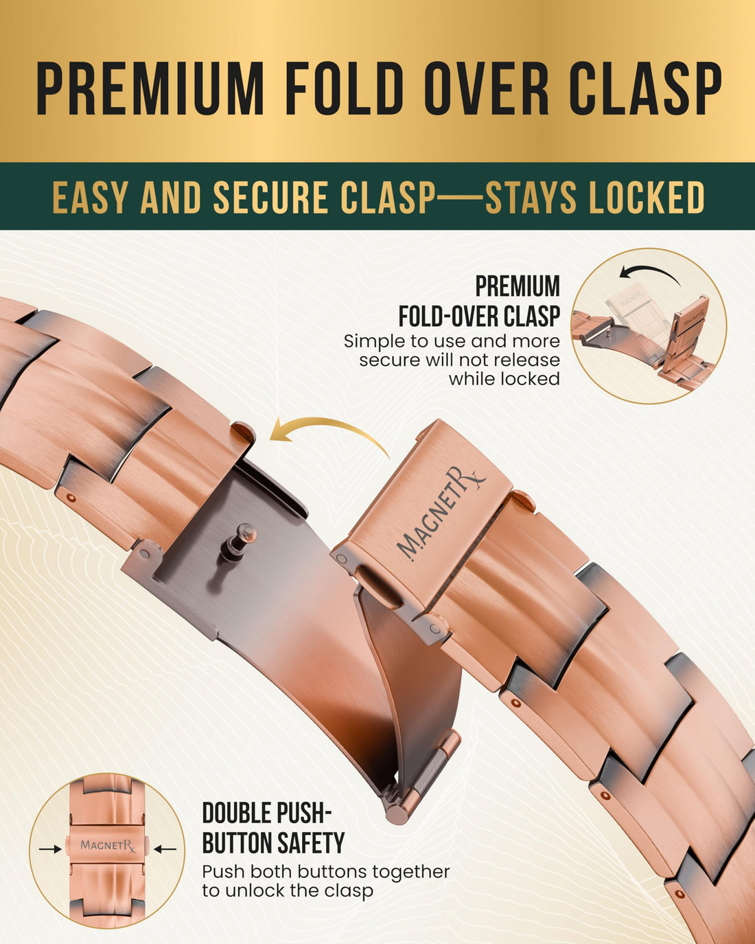 MagnetRX® Magnetic Copper Bracelet for Men — EllipseMAX 5X Strength 5,000 Gauss Magnets — Designed in USA & Patent Pending — Premium Mens Copper Bracelet with Adjustable Length, TCoU Recommendations from Amazon Products