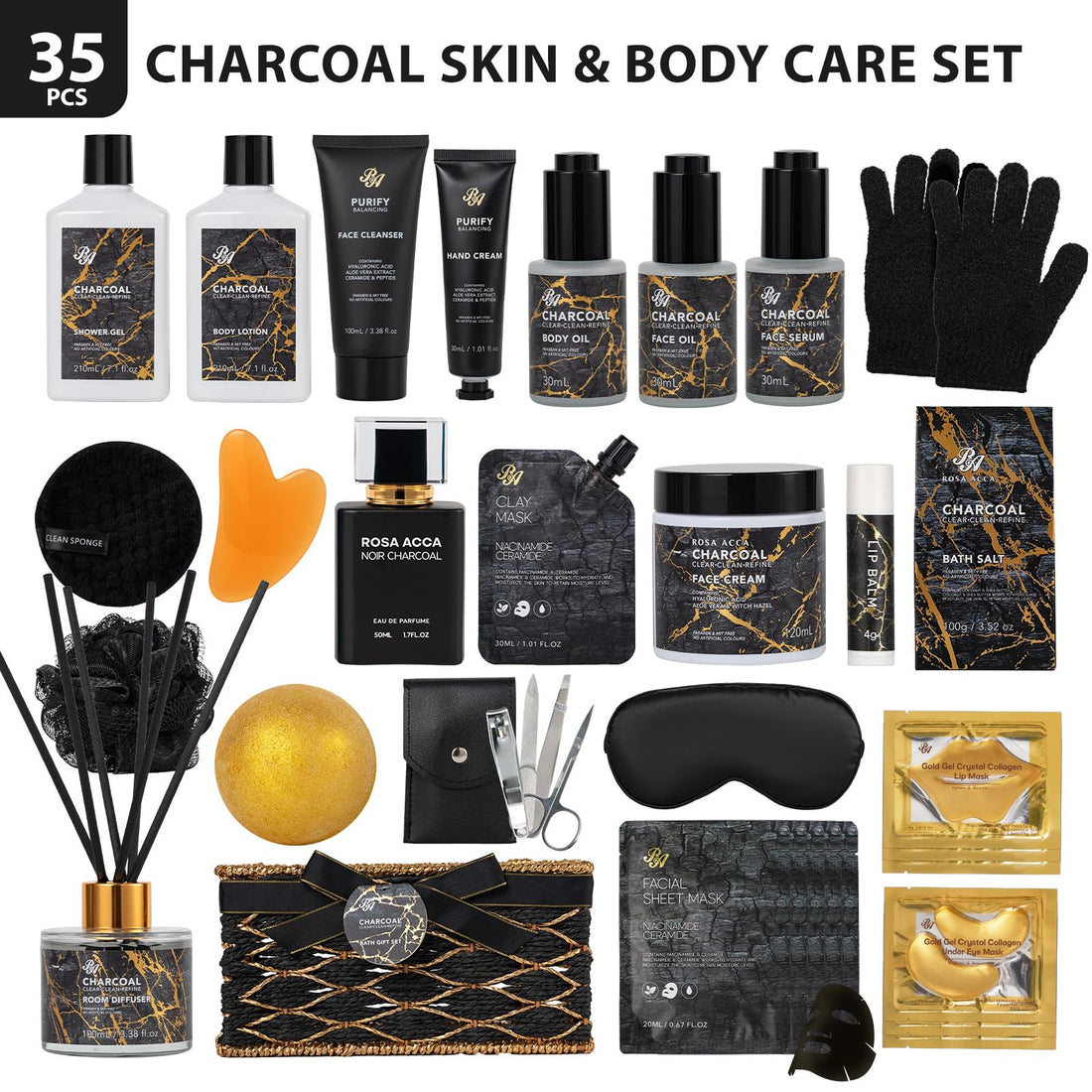 Gift Basket --35 Pcs Mothers Day - Gifts for Mom, Honey & Almond Bath & Body Gift Basket for Women, Face Skin Care Kit, Home Spa Basket Gift Set, Self-Care Gift Kit, Necklace, Birthday, Anniversary, Wife, TCoU Recommendations from Amazon Products