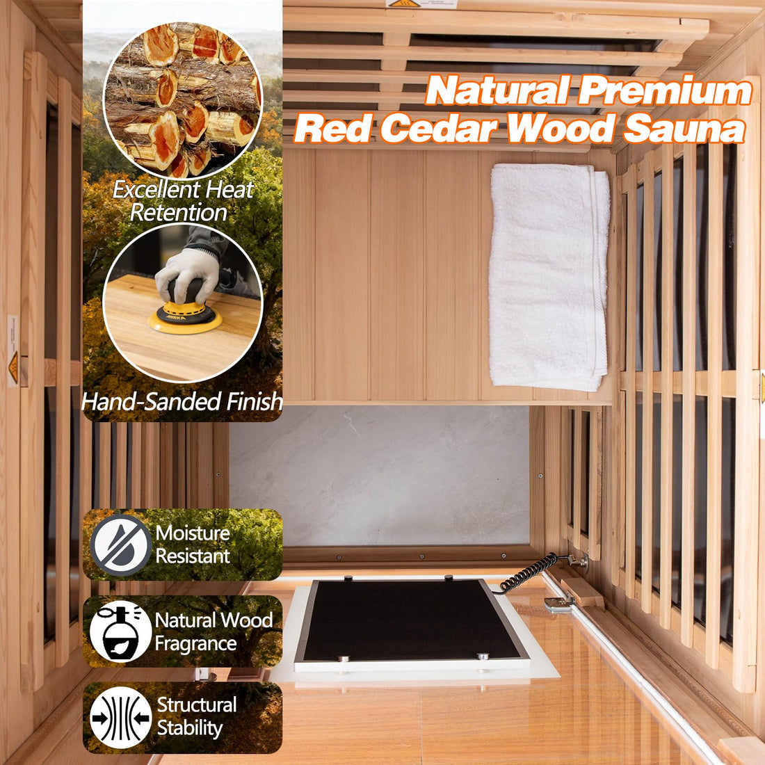 Home Sauna--Smart APP Control 2-3 Person Ultra Low EMF (0-5mG) Far Infrared Sauna for Home, 1520W Hemlock Wood Sauna Room with Bluetooth Speaker & Chromotherapy Lights, LCD Touch Panel, Constant Temperature Cover-TCoU Recommendations from Amazon Products