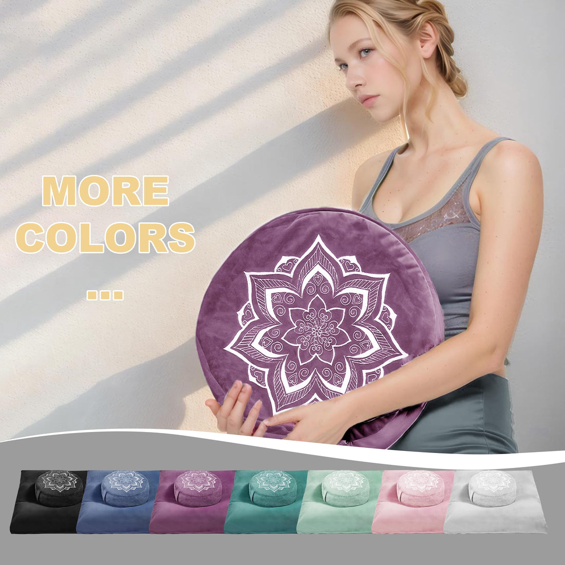 Meditation Cushion Set with Buckwheat Hulls & Memory Foam by Zafu- Ergonomic Support for Yoga & Sitting - Removable Machine-Washable Luxury Velvet Cover - for Adults and Kids (Blue),TCoU Recommendations from Amazon Products