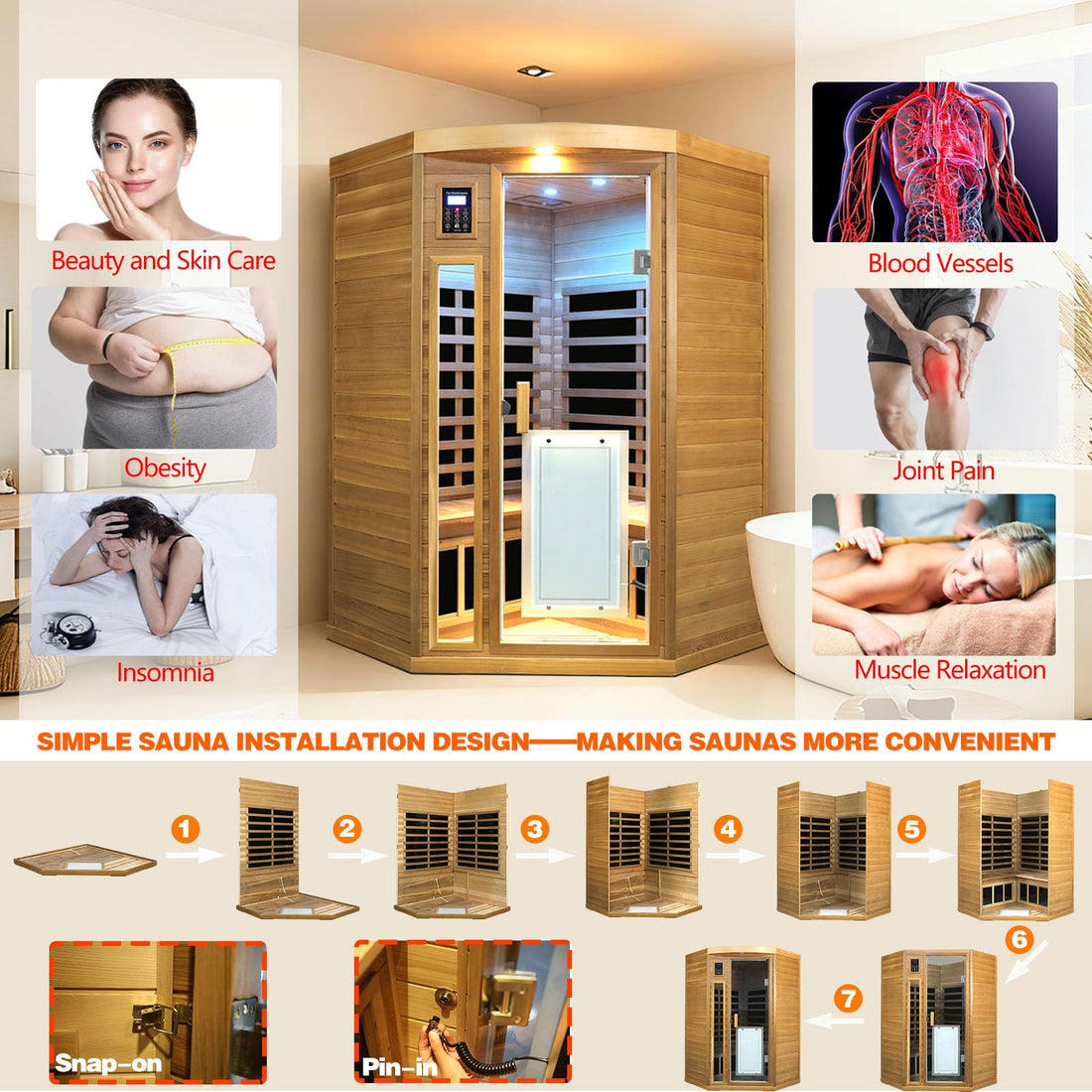 Home Sauna--Smart APP Control 2-3 Person Ultra Low EMF (0-5mG) Far Infrared Sauna for Home, 1520W Hemlock Wood Sauna Room with Bluetooth Speaker & Chromotherapy Lights, LCD Touch Panel, Constant Temperature Cover-TCoU Recommendations from Amazon Products