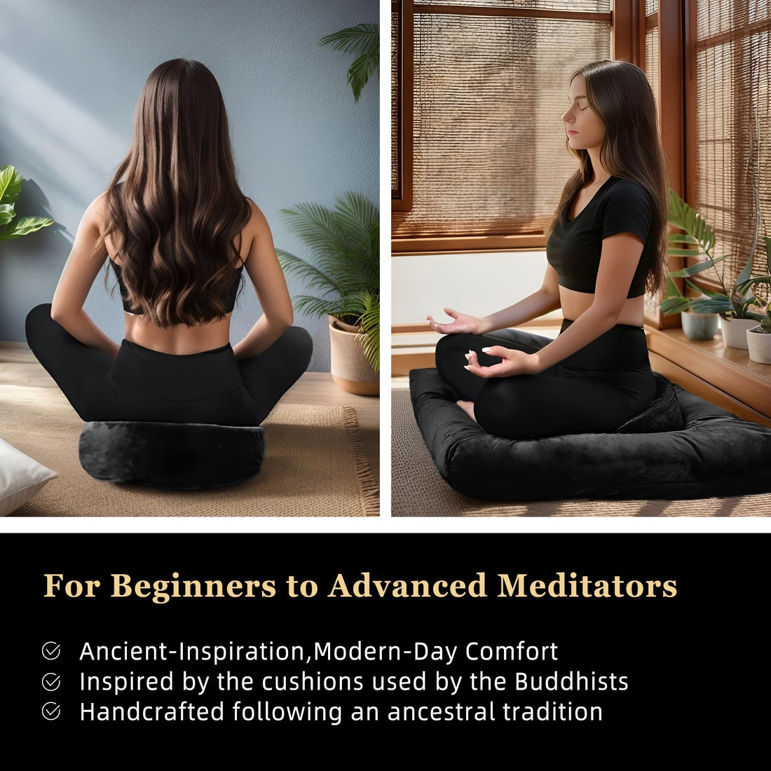 Meditation Cushion Set with Buckwheat Hulls & Memory Foam by Zafu- Ergonomic Support for Yoga & Sitting - Removable Machine-Washable Luxury Velvet Cover - for Adults and Kids (Blue),TCoU Recommendations from Amazon Products