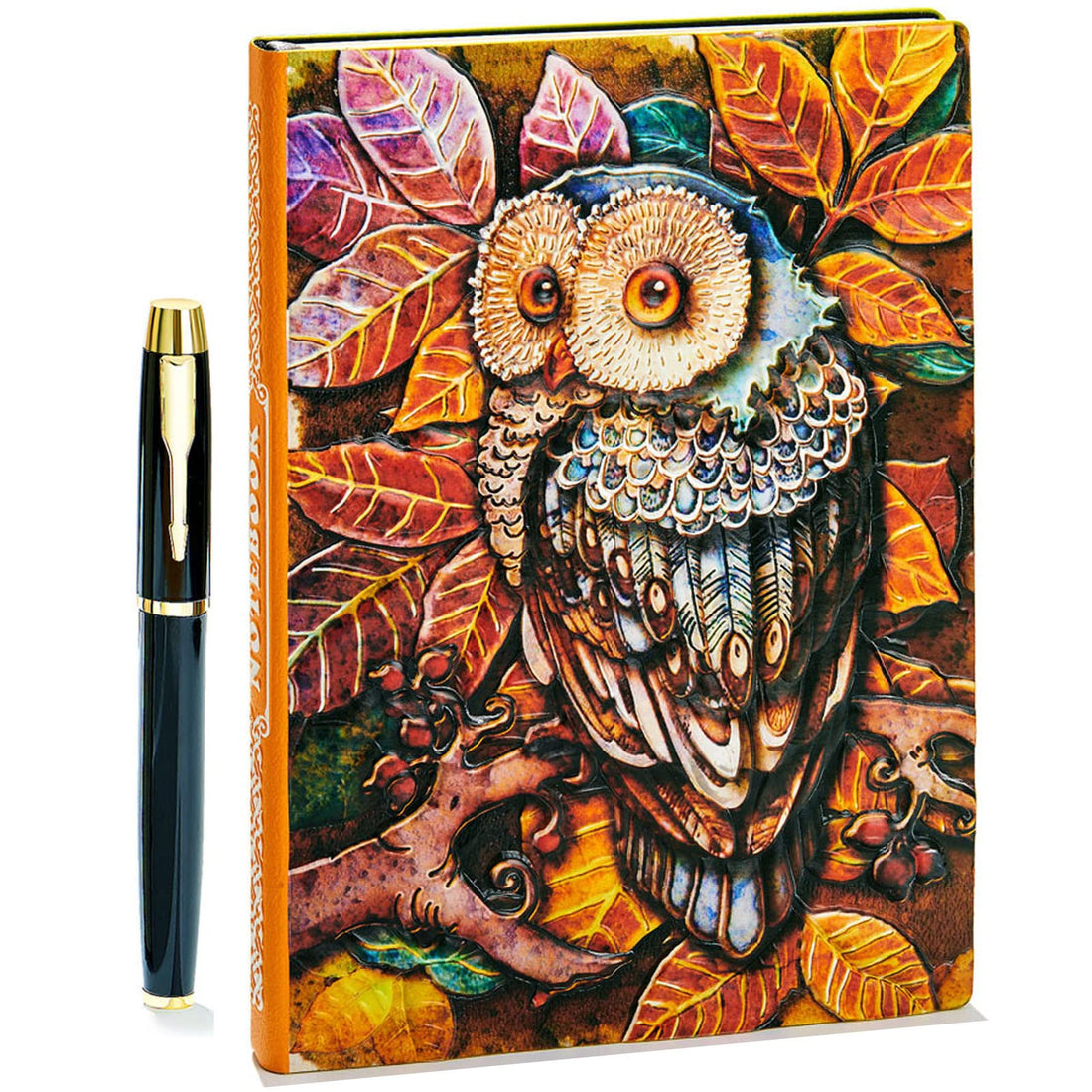 Journal Writing Embossed Leather Notebook - Antique Handmade Leather Daily Notepad Sketchbook, Travel Diary & Notebooks to Write in, Phoenix Gift For Men & Women, with Golden Classic Pen, (Bronze), TCoU Recommendations from Amazon Products