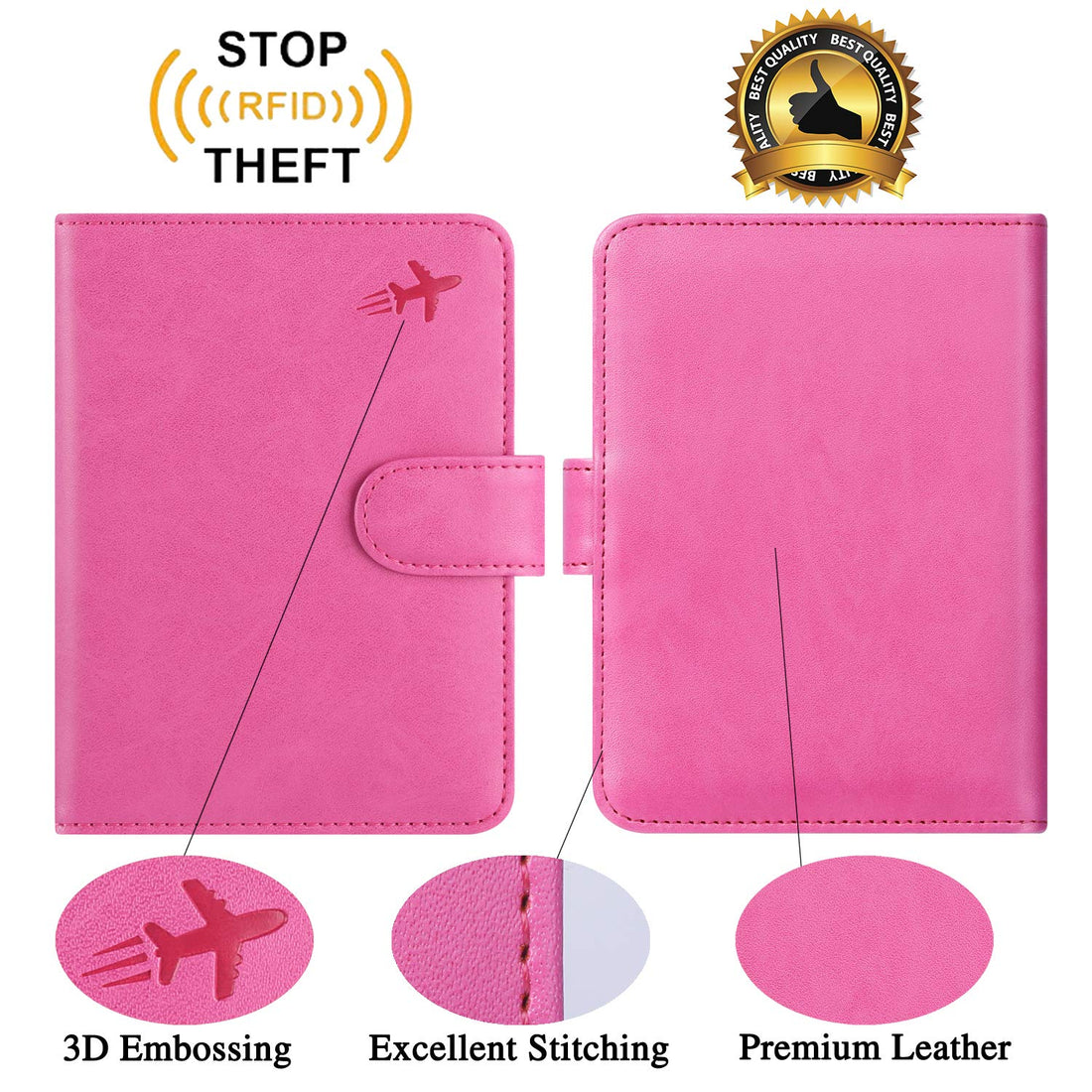 Passport Holder Cover Wallet RFID Blocking Leather Card Case Travel Accessories for Women Men (Pink)-TCoU Recommendations from Amazon Products