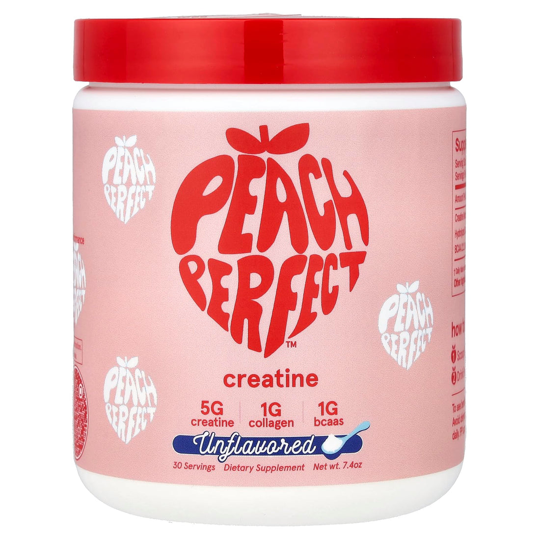 Creatine Peach Perfect Monohydrate Powder, Glute Builder Creatine for Women with Collagen, BCAAs, 5g Vegan Micronized Creatine per Serving, for Energy, Muscle Support, 30 SVG, Peach Flavor, TCoU Recommendations from Amazon Products