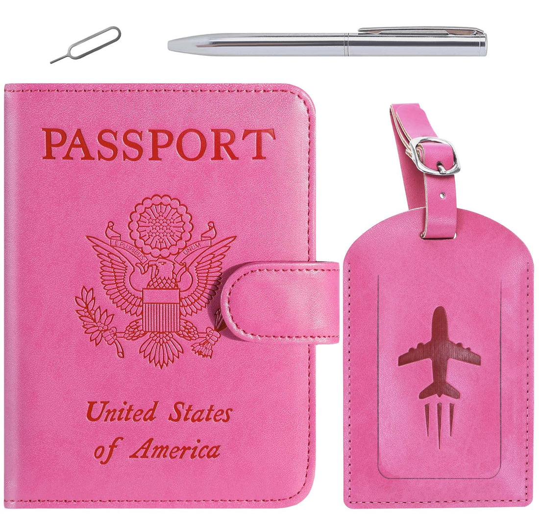 Passport Holder Cover Wallet RFID Blocking Leather Card Case Travel Accessories for Women Men (Pink)-TCoU Recommendations from Amazon Products