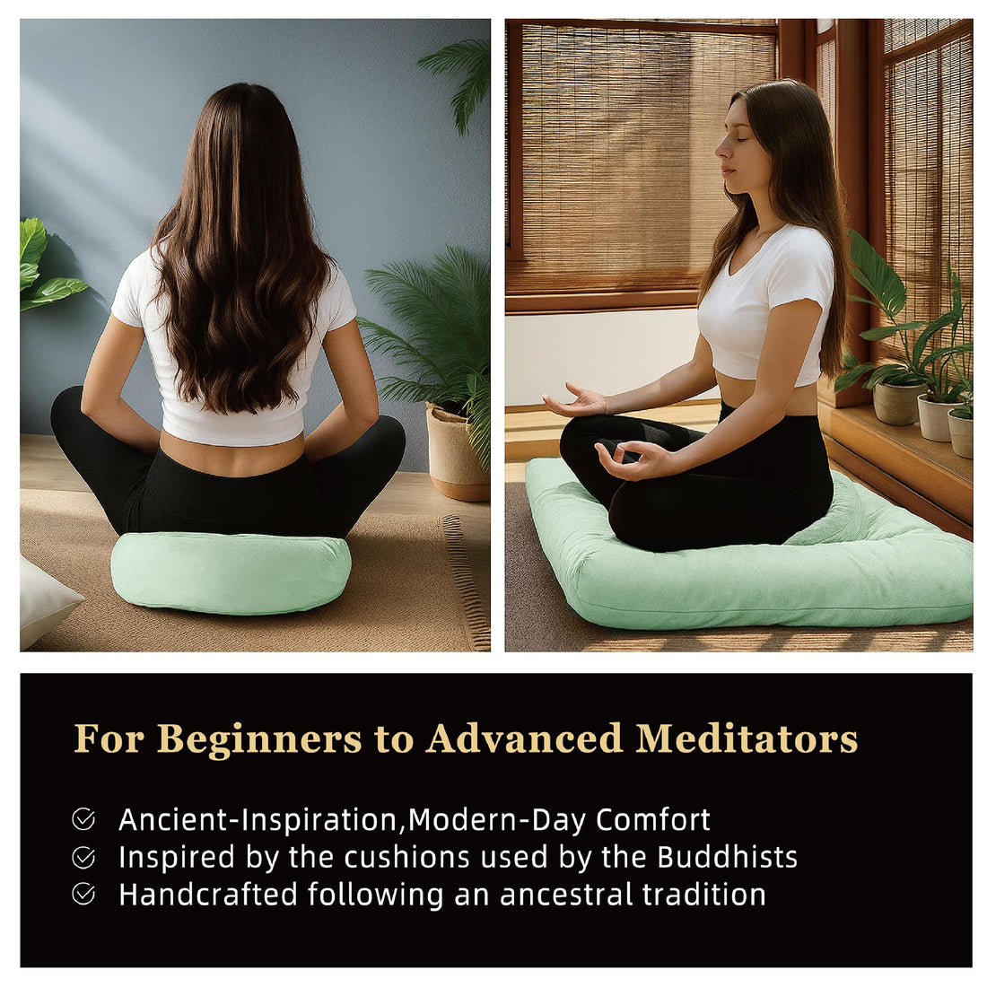 Meditation Cushion Set with Buckwheat Hulls & Memory Foam by Zafu- Ergonomic Support for Yoga & Sitting - Removable Machine-Washable Luxury Velvet Cover - for Adults and Kids (Blue),TCoU Recommendations from Amazon Products