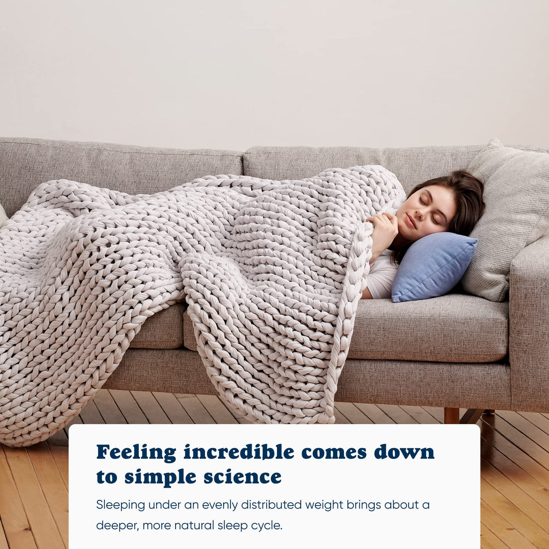 Weighted Blankets--Bearaby Cotton Hand-Knit Weighted Blankets for Adults - Chunky Knit Blanket - Sustainable, Breathable, Organic, Cooling Weighted Blanket - Machine Washable (Midnight Blue, 15 lbs, 40"x72"), TCoU Recommendations from Amazon Products